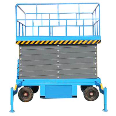 China Hotels Ce Iso 12m Aerial Platform Hand Hydraulic Scissor Lift Warehouse Man Lift With Auxiliary Walk for sale