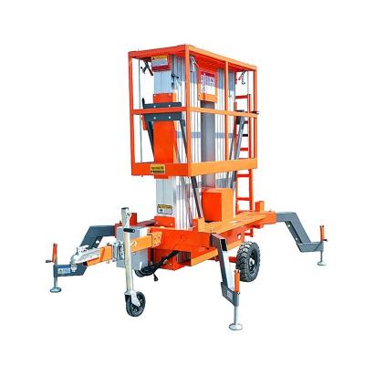 China Hotels Movable Adjustable aerial working platform Double Mast Aluminum Alloy Lift Platform For Sale for sale