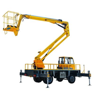 China Hotels Good Quality Hydraulic 12m Towable Trailer Boom Aerial Lifts truck-mounted Articulated Cherry Picker Factory Price for sale