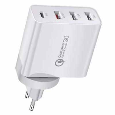 China Mobile Phone USB C Wall Charger 48W 4-Port Quick Charger Pad with 30W PD/18WQC 3.0 USB A and Type C Power Adapter for sale