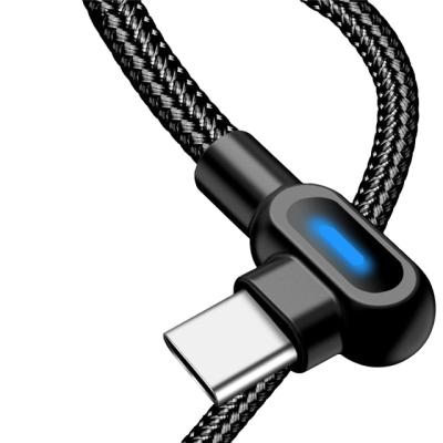 China Video Game Player Micro USB Type C 1M 2M Fast Charging 90 Degree Cable For Samsung S8 S9 S10 Xiaomi Huawei Pilot Lamp Cable Charging Data Cable for sale