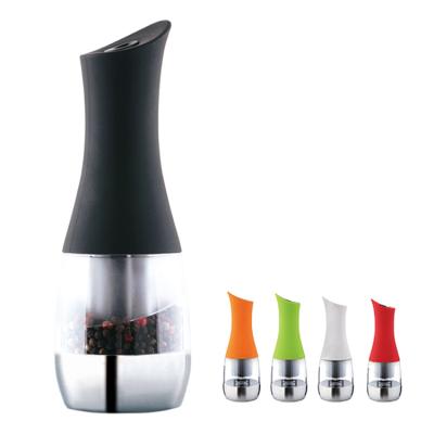 China Viable Customize Kitchen Colorful Adjustable Ceramic Glass Core Automatic Electric Salt Pepper Mill With LED Light for sale