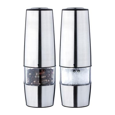 China Battery Operated Automatic Kitchen Stainless Steel Salt Pepper Grinder Grinder Mill Set for sale