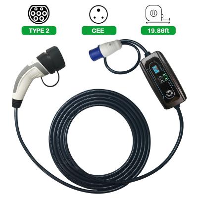 China Voltage Monitoring Bestseller High Quality TYPE - 2 EV Charger In 2022 Led Display 4 Currents 16a for sale