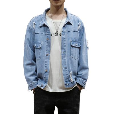 China QUICK DRY OEM/ODM washed blue men plus size cotton custom thick button down jackets winter jacket loose denim men for sale