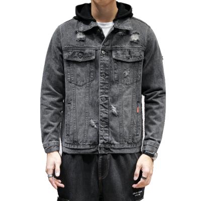 China Factory viable volume prepare your design fashion cotton lattice acid washed black custom oversized winter denim jacket men for sale