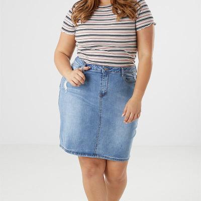 China Wholesale Custom 2019 Plus Size OEM Brand Woman New Design Photo Sexy Denim Woman Denim Skirt Jeans for sale