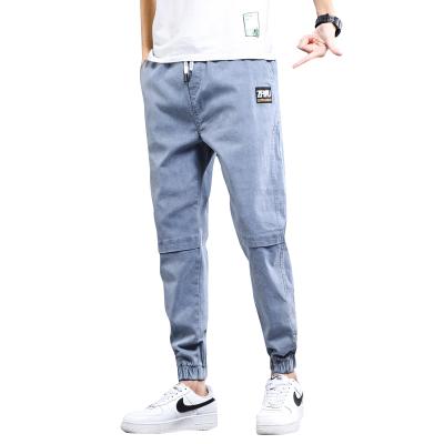 China QUICK DRY Custom Summer Elastic Waist Boy's Pants Wholesale Plus Size Loose Thin Cotton Casual Men's Jeans Denim Pants for sale