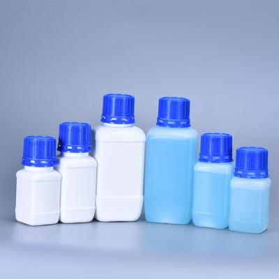 China Storage and Transportion 60ml 100ml 250ml Narrow Neck Reagent HDPE Square Liquid Plastic Biochemical Bottles for Lab for sale