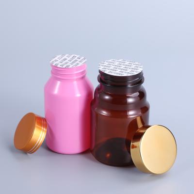 China Amber Plastic Bottles Health Care Strong Capsules Vitamin Storage And Pills Storage Container With Gasket Cover for sale