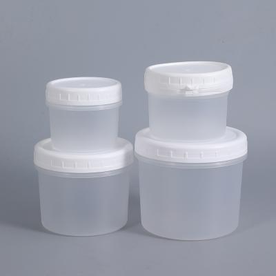 China 160ml 200ml 400ml 600ml Food Grade Clear Translucent Cookie Storage Round Plastic Jar With Inner Lid for sale