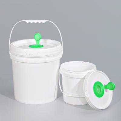 China 5L Plastic Paint Canister Tube Dispenser Wet Paper Bucket With Flip Lid for sale