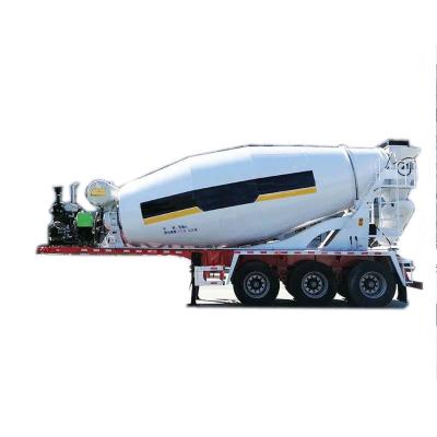 China Construction material shops concrete mix transport trailer, concrete mix trailer, tri-alxes semi mounted concrete mix trailer with diesel engine for sale