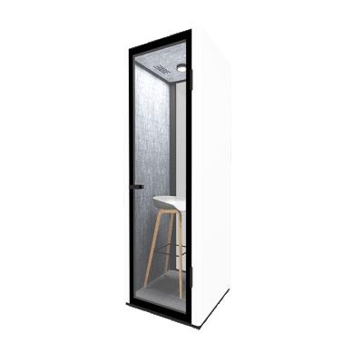 China Home Office Indoor Transparent Glass Acoustic Pod Easy Installation Office Phone Booth Soundproof Telephone Booth for sale