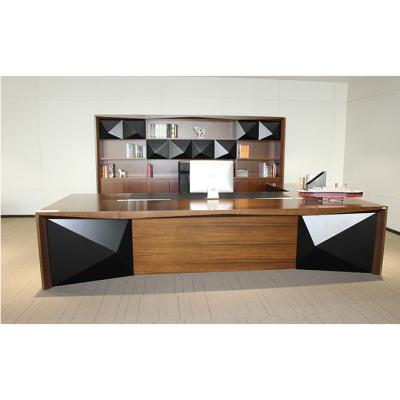 China Modern Style Boss Office Executive Table Veneer Manager Solid Wood Office Desk Greenguard Certification for sale