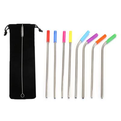 China Disposable Reusable Stainless Steel Metal Straws With Silicone Tip - Metal Drinking Straws For 30oz 20oz Yeti RTIC Tumbler for sale