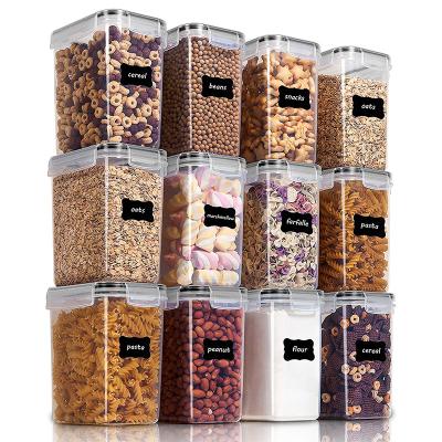 China Freshness Preservation 12pcs Canister Sets Fusilli Sugar Flour Brown Sugar Pasta Bean Peanut Marshmellow Oat Farfalle Container for sale