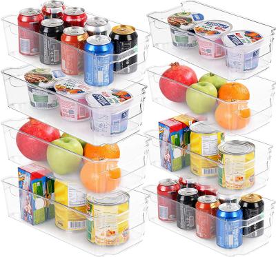 China Sustainable Freezer Organizer Bins With Small Handles Pantry Baskets For Kitchen Cabinets Bathroom Laundry Garage for sale