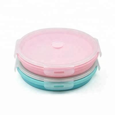 China 2021 China Silicon Folding Food Storage Bowl Cheap Reusable Collapsible Containers Kitchen Food Storage Bento Lunch Box Adults Kids for sale