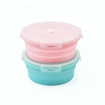 China 4 Pcs Collapsible Collapsible Storage Silicone Food Containers High Quality Sustainable Rubber Collapsible Bowl for sale