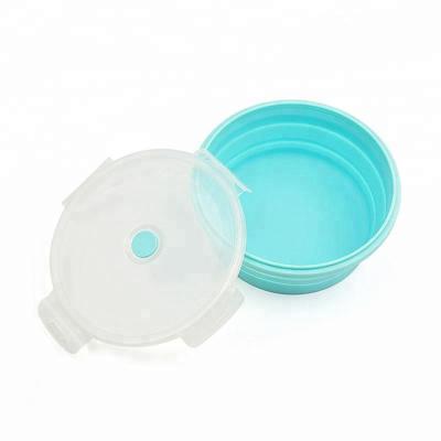 China China Wholesale Viable Microwavable Portable Silicone Bowl Locking Lid Kitchen Silicone Storage Food Silicone Folding Bowl for sale