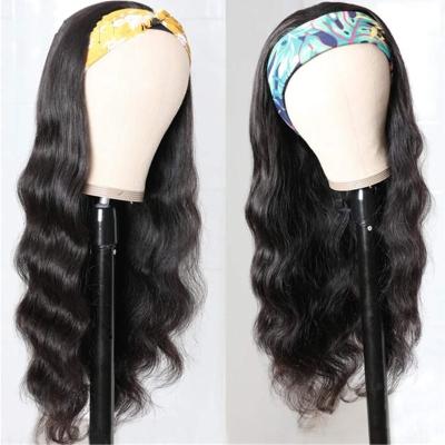 China Fashionable Design Barely Shedding Thick Soft Soft 100% Remy Hair Headband Human Wig Natural Straight Body Wave Hair Wigs 12-24 Inch for sale