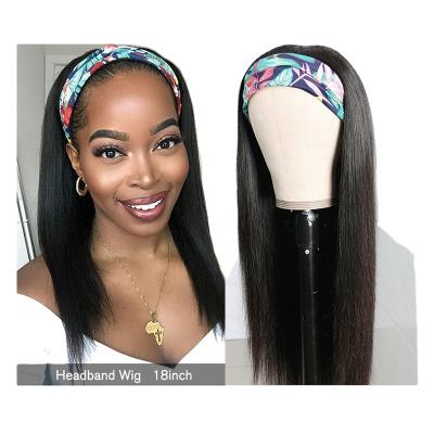 China 150% 180% Density Hair Band Headband Bone Wigs Wholesale Cheap High Quality Remy Human Hair Thick Smooth Smooth Thick Shedding Straight Wig For Black Women for sale