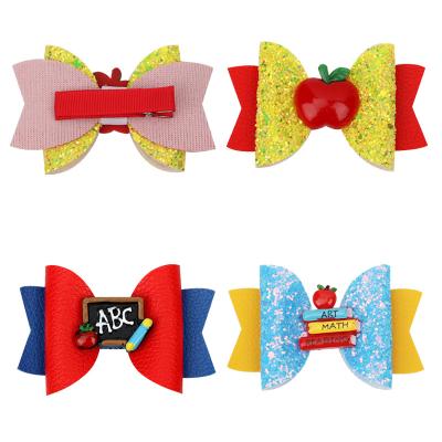 China European and American style wholesale fruit bows hair clips girls glitter sparkles hairpins baby hair accessories school hair clips for kids for sale