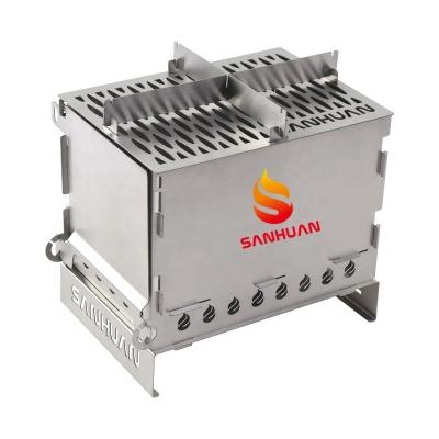 China Easily Assembled Camping Charcoal BBQ Grill Stainless Steel Folding SUS304 BBQ Grill SH005-B Portable BBQ for sale