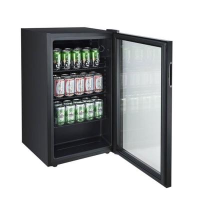 China Cooling OEM 85L Compressor Glass Compressor Mini Hotel Bar Mini Door Fridge for sale