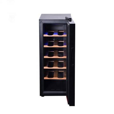 China BCW-35 12 Light LED Bottle Shelves Thermoelectric Wooden Mini Electronic Wine Cellar for sale