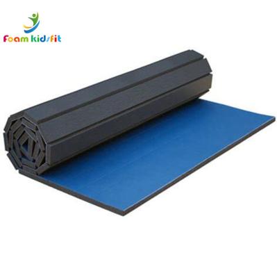 China Rolled Wrestling Judo Waterproof Anti-skid Mat Rolling Grappling Mat Customized Flexi Roll Tatami for sale