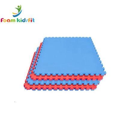 China 1*1m High Density EVA Foam Taekwondo 100% High Density EVA Foam and Mat with 25mm Red and Blue Reversible Mat for sale