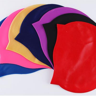 China 2020 Pure Color Swimming Cap Summer 100% Hot Selling Silicone Waterproof Swimming Cap for sale