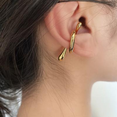 China FASHIONABLE Irregular Gold Silver Color Geometric Ear Cuff Bone Metal Ear Cuff Clips Cartilage No Pierced Clip Earrings Women Shape Jewelry for sale