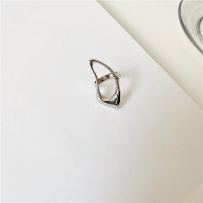 China Hot New Metal Minimalist Fashionable Geometric Irregular Cavity Golden Silver Color Ring Jewelry Gift Women Girls Party 2020 for sale