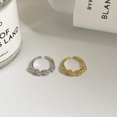 China Minimalist Gold Geometric Irregular Twisted Rings Rope Silver Color For Women Wire Minimalist Ring Trendy Jewelry Party Girls 2020 for sale