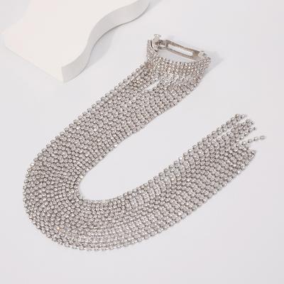 China ALLOY Fashion Exaggerated Stunning Clear Geometric Metal Chain Claw Long Tassel Hairpin Hair Accessory for sale