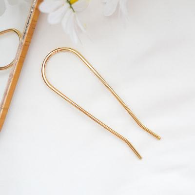 China Fashionable Minimalist Alloy Metal Temperament Pin Hairpin Simple U Shaped Hair Sticks For Women Girl Hairstyle Design Tools for sale