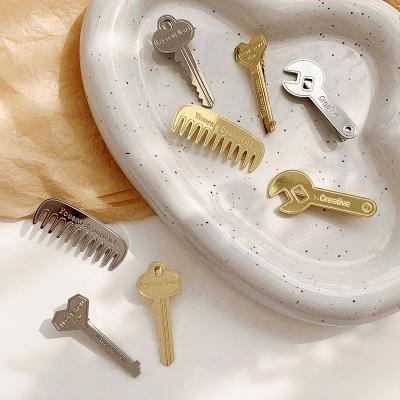 China GSOLD ALLOY Statistical Creative Side Hits Key Duck Bill Flat Hair Clip Metal Fun Comb Hairpin Key Style Girls Women's Simple Headwear for sale