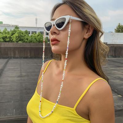 China FASHIONABLE Bohemian simple long imitation pearl braided pearl chain sunglasses chain Anti-lost glasses chain holder for unisex for sale