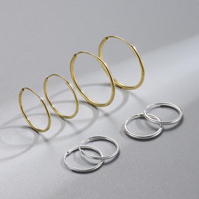 China TRENDY Hollow S925 Sterling Silver Throw Pin Circle Tube Earrings Ins Fashion Minimalist Style Lightweight Luxury Women Big Circle Earrings for sale