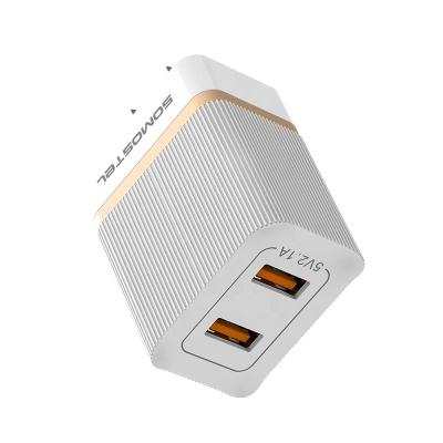 China Mobile Phone Somostel A105 2.1A Travel Charger Dual USB Ports + 2A USB Cable Fast Charging Cargadores Celular Cargador Rapido For Mobile Phone for sale