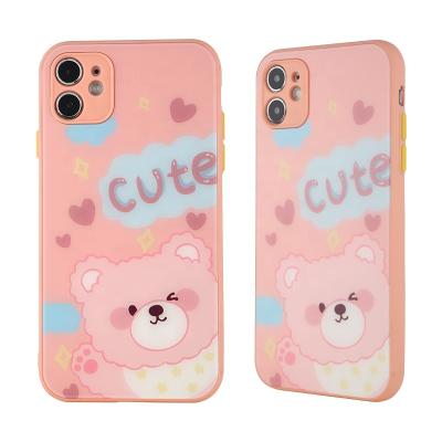 China Cute Cartoon Fashion Cute Phone Case For iPhone 11 Pro X XS Max Tempered Glass Mobile Phone Cover Carcasas Case For Iphone 12 for sale