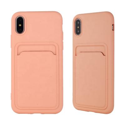 China Card Holder Fashion Somostel New Card Slot Phone Case TPU+Microfiber Imitation of Original Card Holder Oil Injection Phone Case Wallet for sale