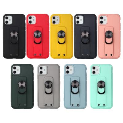 China With New Design Universal Ring Bracket Mobile Phone Case TPU+PC Protector Case Shockproof Cover With Ring Bracket Fundas Para Celulares For Iphone 11 12 for sale