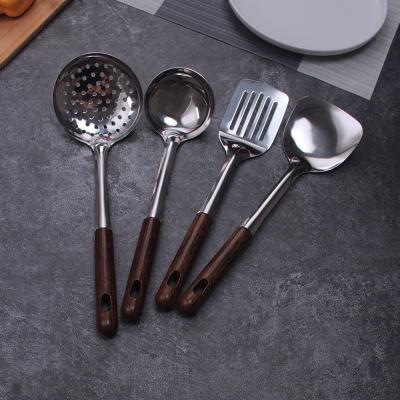 China 2021 Sustainable Stainless Steel Kitchenware Utensil Set Plastic Handle Spatula Soup Spoon Kitchen Cooking Tools for sale