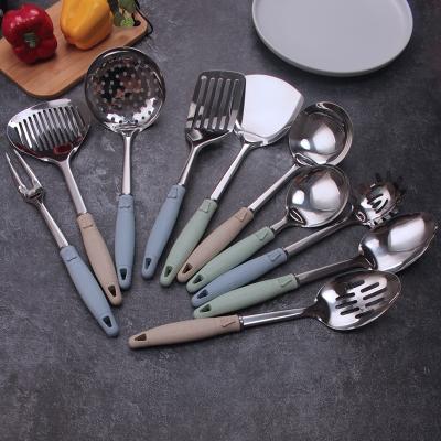 China Sustainable New Kitchen Cooking Tools Stainless Steel Kitchenware Set PP Handle Metal Utensil Set for sale