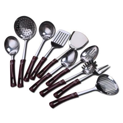 China 2022 Sustainable New Stainless Steel Kitchenware Tools Plastic Handle Metal Kitchen Cookware Set for sale