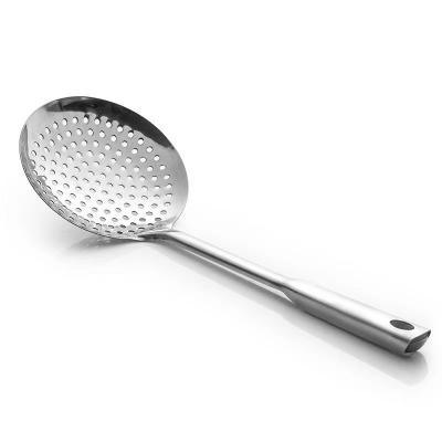 China Multi Sustainable Kitchen Cooking Frying Strainer Filter Spoon Stainless Steel Skimmer Spoon For Noodle Dumpling for sale